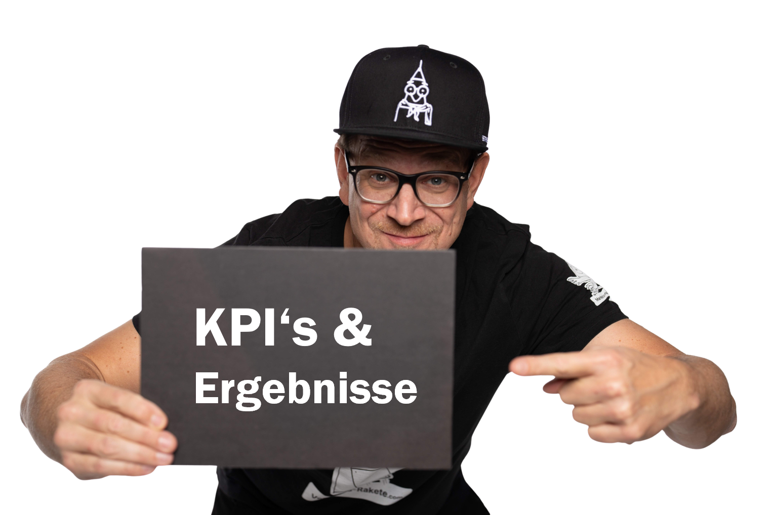 Peter Hössl mit KPI-Tafel